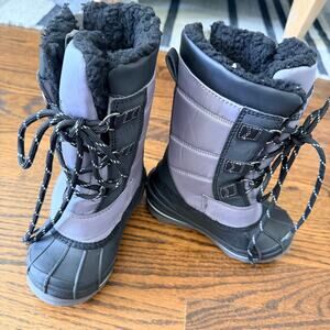 New Billy Black and Gray Boy's Tall Zip Ice II Winter Boot - 8 M